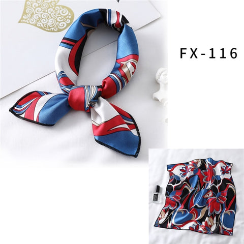 Square Silk Women Fashion Print Small Neck scarf Office Lady Hair Band