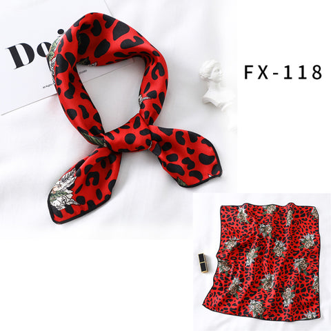 Square Silk Women Fashion Print Small Neck scarf Office Lady Hair Band