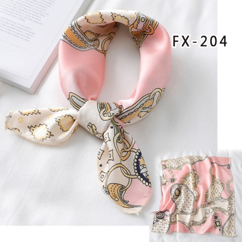 Square Silk Women Fashion Print Small Neck scarf Office Lady Hair Band