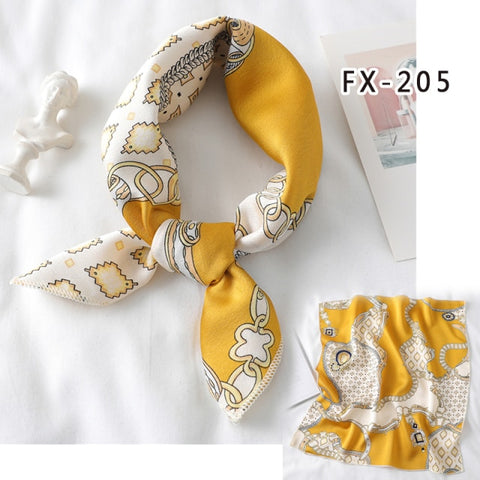 Square Silk Women Fashion Print Small Neck scarf Office Lady Hair Band