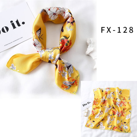 Square Silk Women Fashion Print Small Neck scarf Office Lady Hair Band