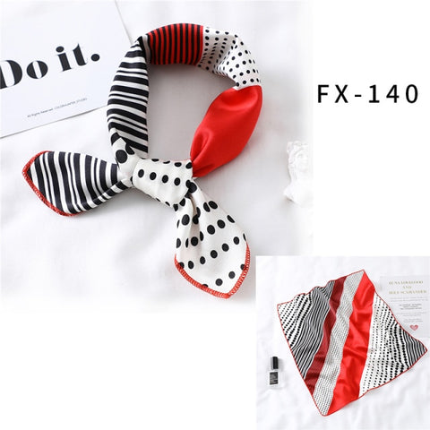 Square Silk Women Fashion Print Small Neck scarf Office Lady Hair Band