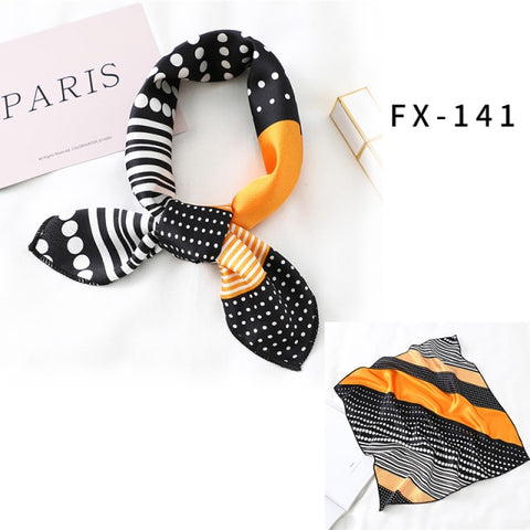 Square Silk Women Fashion Print Small Neck scarf Office Lady Hair Band