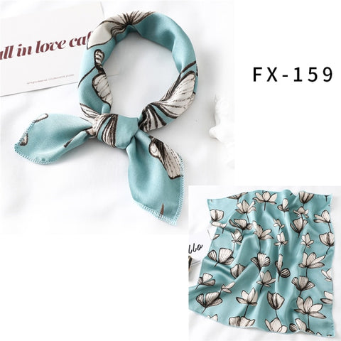 Square Silk Women Fashion Print Small Neck scarf Office Lady Hair Band