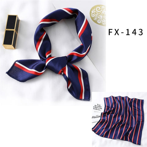 Square Silk Women Fashion Print Small Neck scarf Office Lady Hair Band