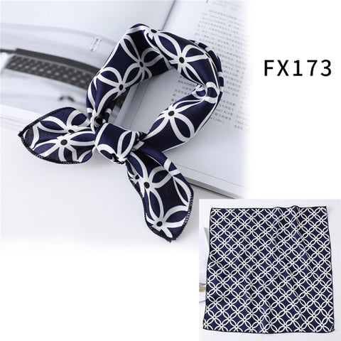 Square Silk Women Fashion Print Small Neck scarf Office Lady Hair Band
