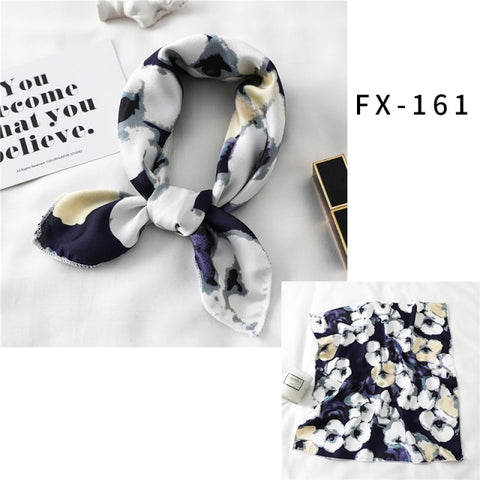 Square Silk Women Fashion Print Small Neck scarf Office Lady Hair Band