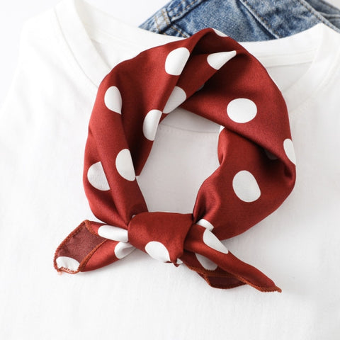 Square Silk Women Fashion Print Small Neck scarf Office Lady Hair Band