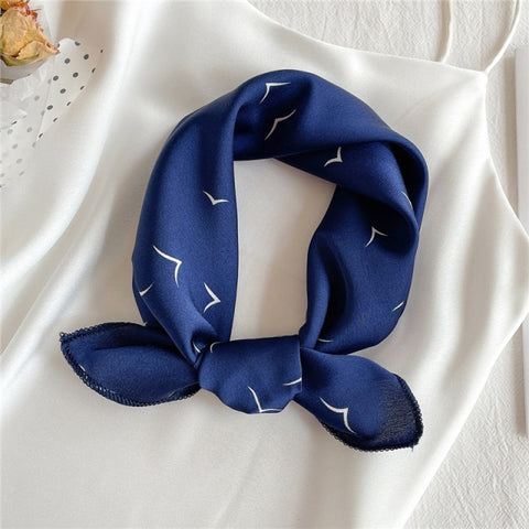 Square Silk Women Fashion Print Small Neck scarf Office Lady Hair Band