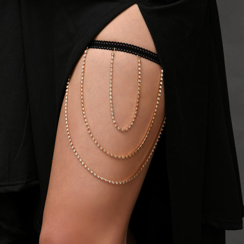 Metal Beaded Chain Thigh Chain For Women Big Snake Pendants