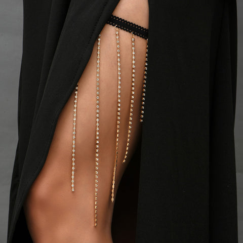 Metal Beaded Chain Thigh Chain For Women Big Snake Pendants