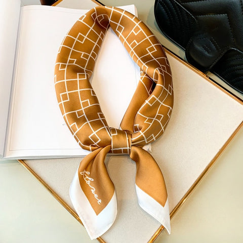 New Silk Scarf Lady Hair band Square Shawl Satin Bag Scarves Head Wrap