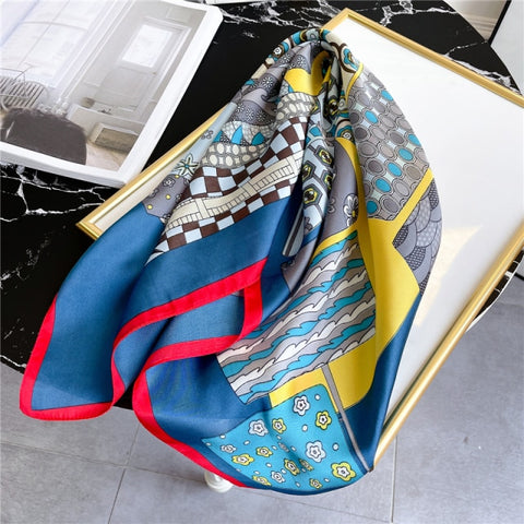 New Silk Scarf Lady Hair band Square Shawl Satin Bag Scarves Head Wrap