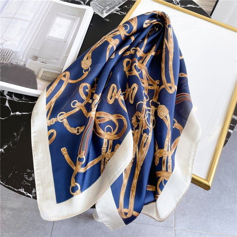 New Silk Scarf Lady Hair band Square Shawl Satin Bag Scarves Head Wrap