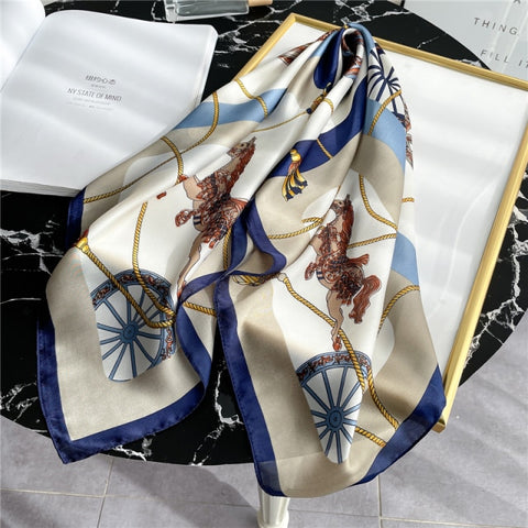 New Silk Scarf Lady Hair band Square Shawl Satin Bag Scarves Head Wrap