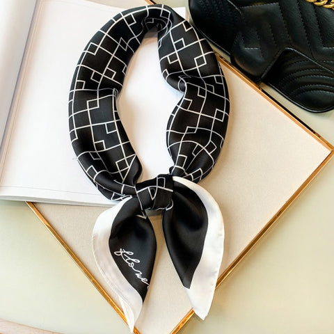 New Silk Scarf Lady Hair band Square Shawl Satin Bag Scarves Head Wrap