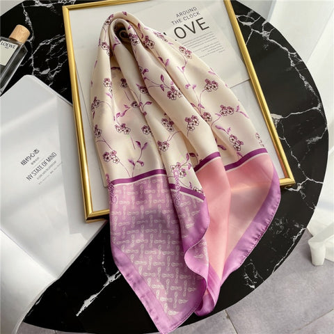 New Silk Scarf Lady Hair band Square Shawl Satin Bag Scarves Head Wrap