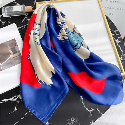 New Silk Scarf Lady Hair band Square Shawl Satin Bag Scarves Head Wrap