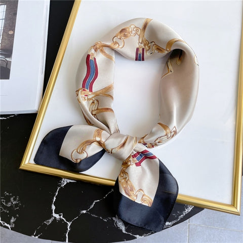 New Silk Scarf Lady Hair band Square Shawl Satin Bag Scarves Head Wrap