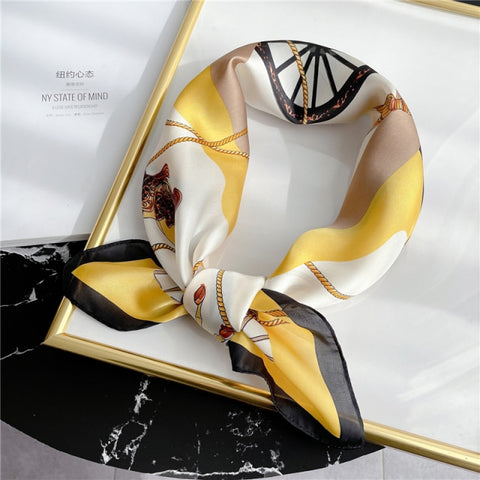 New Silk Scarf Lady Hair band Square Shawl Satin Bag Scarves Head Wrap
