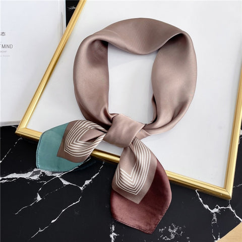 New Silk Scarf Lady Hair band Square Shawl Satin Bag Scarves Head Wrap
