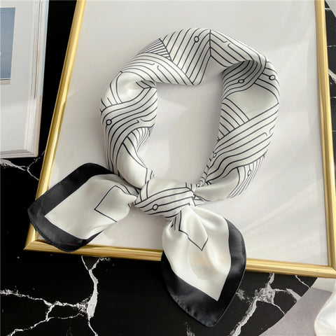 New Silk Scarf Lady Hair band Square Shawl Satin Bag Scarves Head Wrap