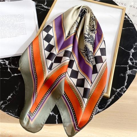 New Silk Scarf Lady Hair band Square Shawl Satin Bag Scarves Head Wrap