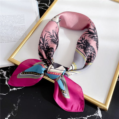 New Silk Scarf Lady Hair band Square Shawl Satin Bag Scarves Head Wrap