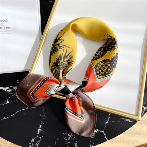 New Silk Scarf Lady Hair band Square Shawl Satin Bag Scarves Head Wrap