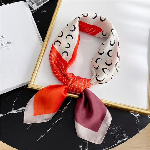 New Silk Scarf Lady Hair band Square Shawl Satin Bag Scarves Head Wrap