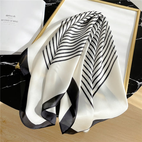 New Silk Scarf Lady Hair band Square Shawl Satin Bag Scarves Head Wrap