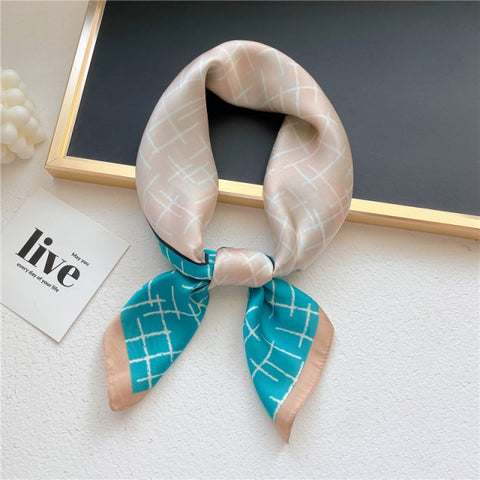New Silk Scarf Lady Hair band Square Shawl Satin Bag Scarves Head Wrap