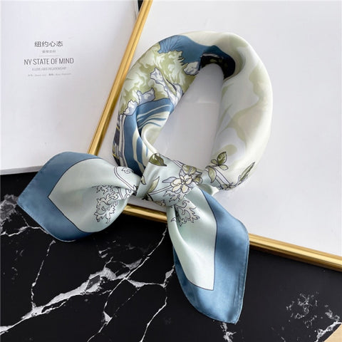 New Silk Scarf Lady Hair band Square Shawl Satin Bag Scarves Head Wrap