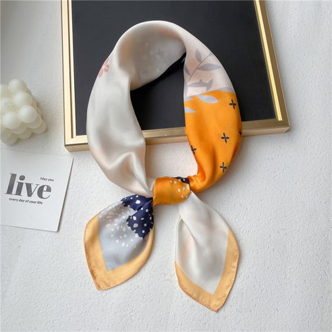 New Silk Scarf Lady Hair band Square Shawl Satin Bag Scarves Head Wrap