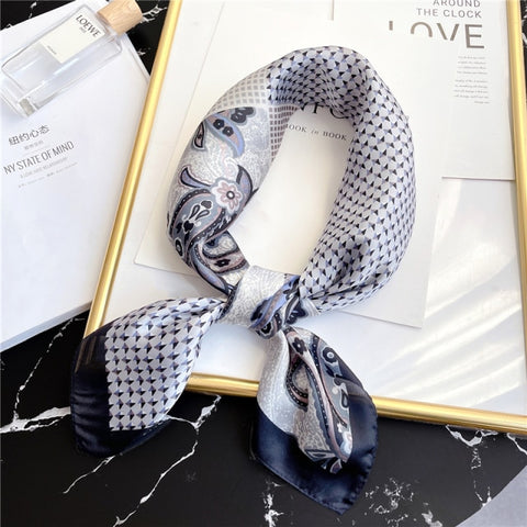 New Silk Scarf Lady Hair band Square Shawl Satin Bag Scarves Head Wrap