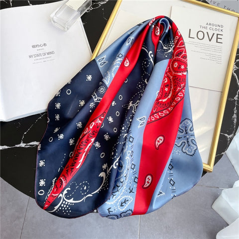 New Silk Scarf Lady Hair band Square Shawl Satin Bag Scarves Head Wrap