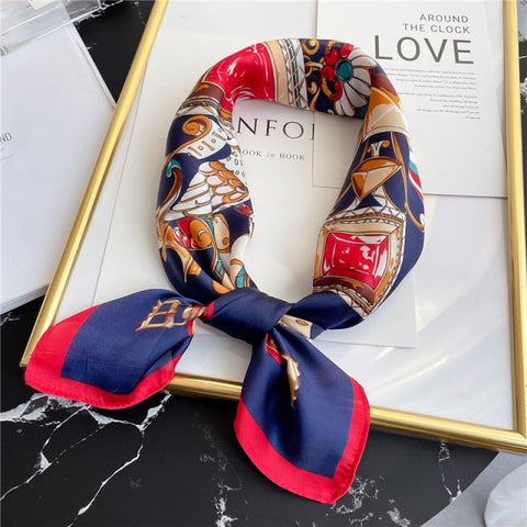 New Silk Scarf Lady Hair band Square Shawl Satin Bag Scarves Head Wrap