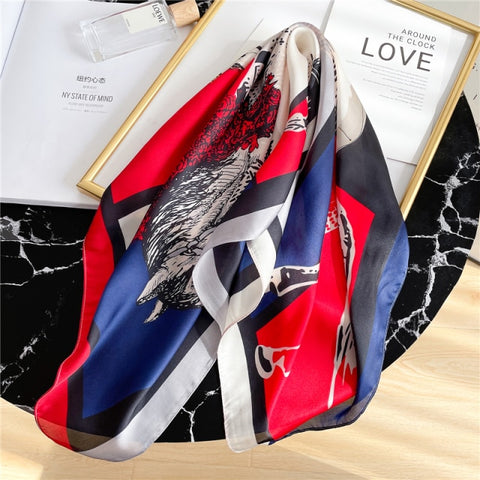 New Silk Scarf Lady Hair band Square Shawl Satin Bag Scarves Head Wrap