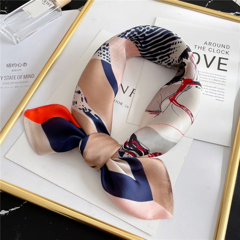 New Silk Scarf Lady Hair band Square Shawl Satin Bag Scarves Head Wrap