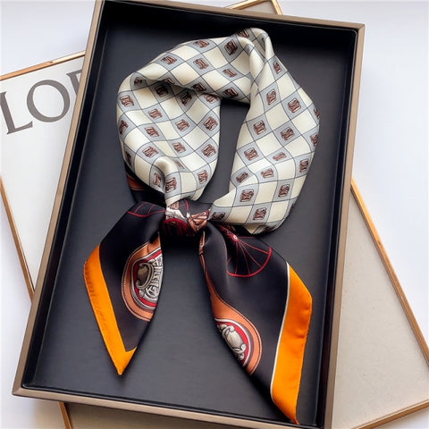 New Silk Scarf Lady Hair band Square Shawl Satin Bag Scarves Head Wrap