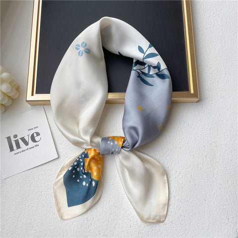 New Silk Scarf Lady Hair band Square Shawl Satin Bag Scarves Head Wrap