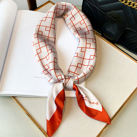 New Silk Scarf Lady Hair band Square Shawl Satin Bag Scarves Head Wrap