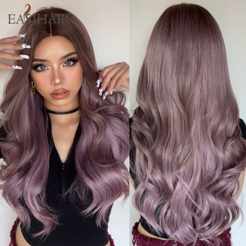 Long Wavy Middle Part Cosplay Natural Heat Resistant Synthetic Wig for Women