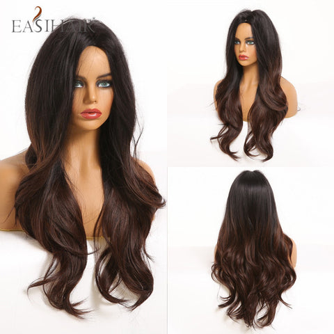 Long Wavy Middle Part Cosplay Natural Heat Resistant Synthetic Wig for Women