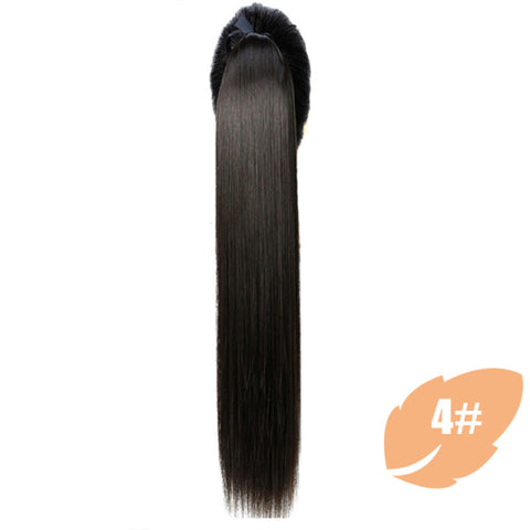 Synthetic Fiber Heat-Resistant Straight Hair With Ponytail Tail Wigs