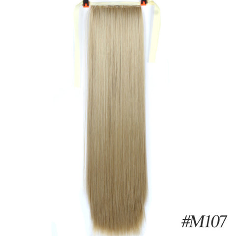 Synthetic Fiber Heat-Resistant Straight Hair With Ponytail Tail Wigs