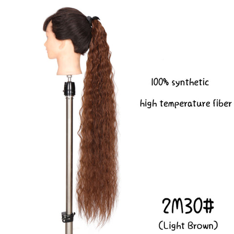 Synthetic Fiber Heat-Resistant Straight Hair With Ponytail Tail Wigs