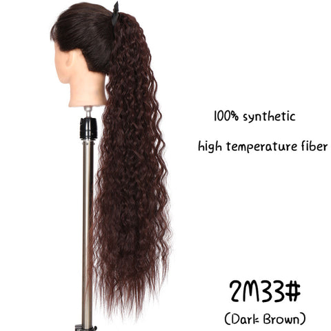 Synthetic Fiber Heat-Resistant Straight Hair With Ponytail Tail Wigs