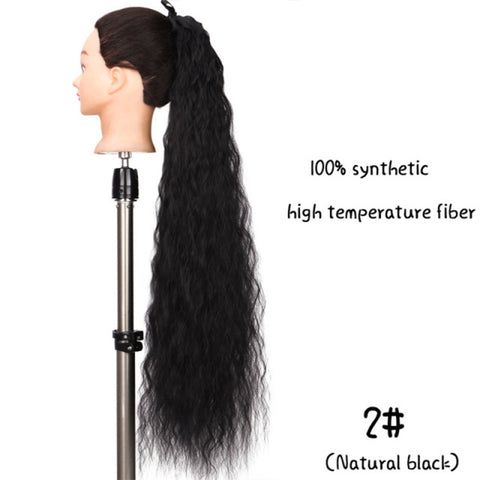 Synthetic Fiber Heat-Resistant Straight Hair With Ponytail Tail Wigs