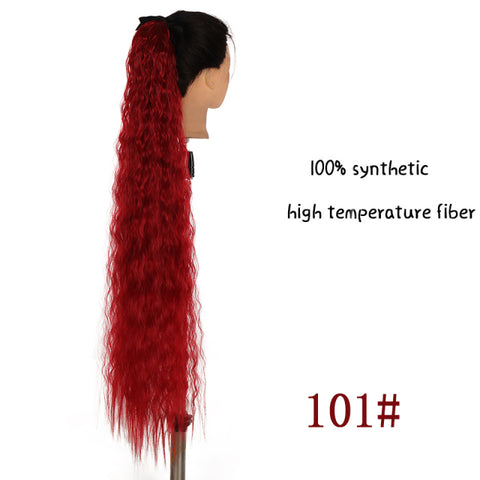 Synthetic Fiber Heat-Resistant Straight Hair With Ponytail Tail Wigs